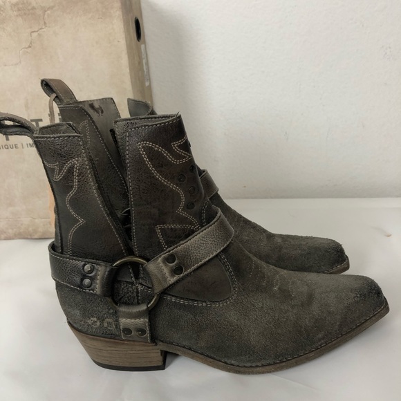 Bed Stu Canada taupe leather Western V-cut bootie - Picture 7 of 12